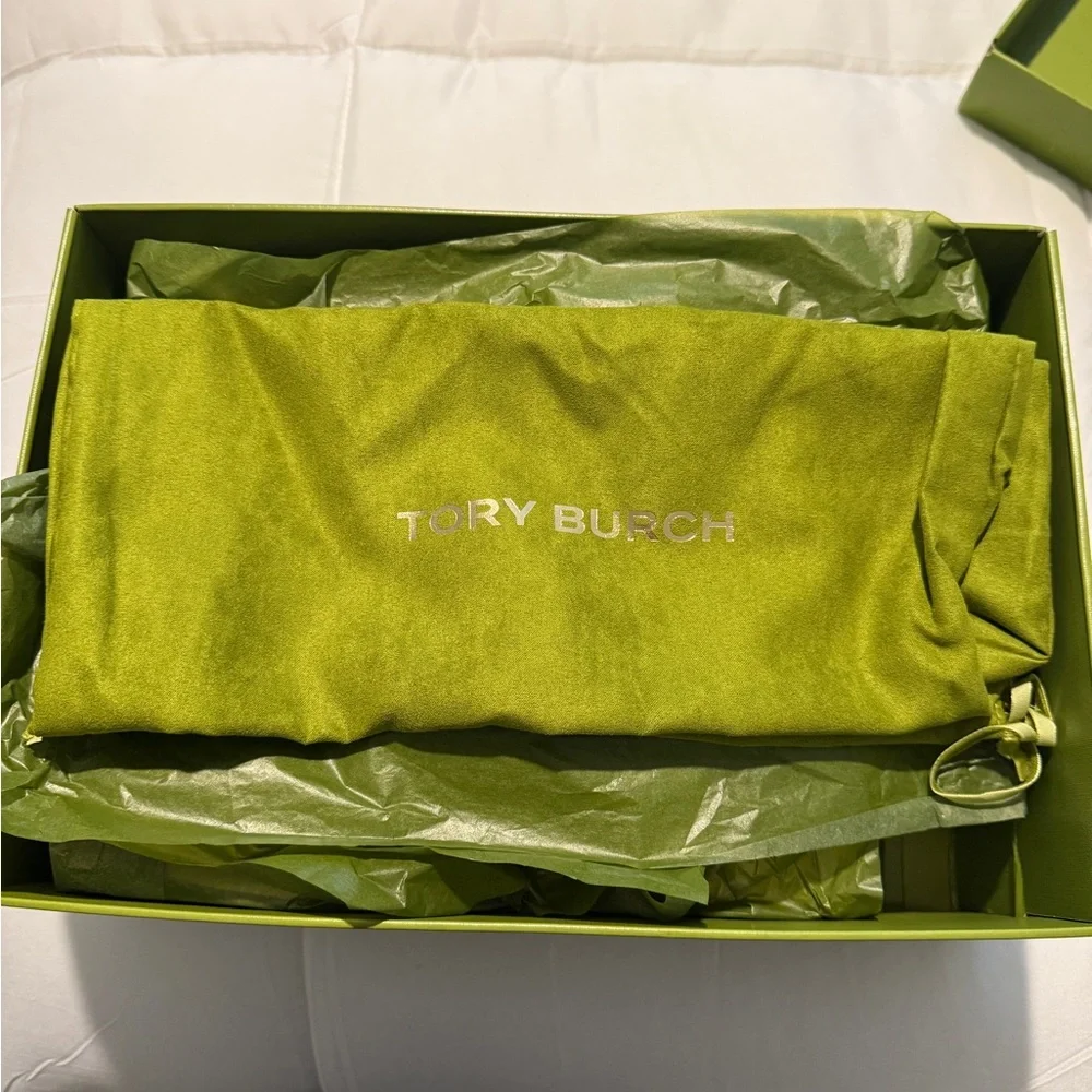 Tory Burch Silver Logo Thong Wedge Sandals